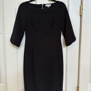 Calvin Klein Black Long Sleeve sheath Dress
